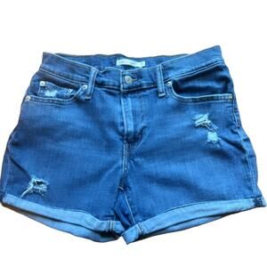 Levi’s Jean Shorts Women's Size‎ 29 Mid Length Distressed Rolled Hem